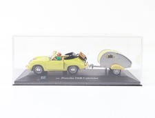 Hongwell Modellautoset 2-tlg. PKW Porsche 356B Cabriolet mit Wohnwagen 1:43