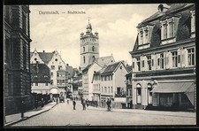 Ansichtskarte Darmstadt, Strasse zur Stadtkirche 1909 