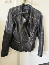 Darling Harbour Lederjacke Damen Schwarz, Biker Style, Gr. S