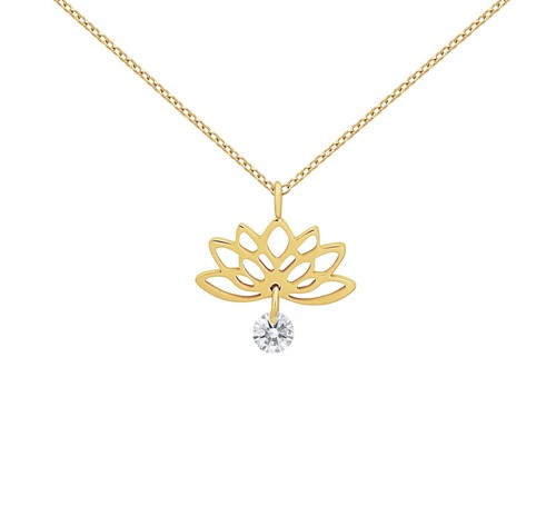 Edelstahl lotus halskette - edelstahl,
