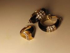 Pierre Cardin Schmuck Set Ohrringe Ring Strass Damen