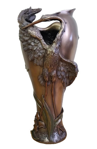 Reiher vase bronziert vogel - reiher,