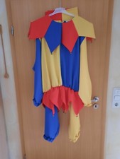 Kostüm Harlekin Gr.60 gelb rot blau Hofnarr  Karneval Clown Karnevalswierts