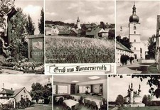 Konnersreuth Oberpfalz Friedhofskreuz Panorama Kirche Gasthof Weisses Ross Gasts