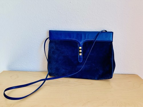 Blaue vintage pollini tasche - blaue,