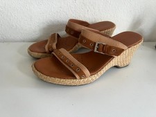 Geox Damen Plateau Sandalen Keilabsatz Pantoletten Echt Leder Gr. 38