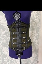 Burleska Korsett Stahlstäbe Steampunk gothic alternativ Officer Style Kunstleder