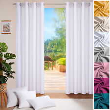 heimtexland ® Deko Vorhang Baumwolle Natur Dekoschal Ösenschal Gardine Typ849