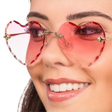 Brille Herzform rosa Herzchen