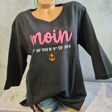 Zwillingsherz Sweatshirt Pullover Shirt Schwarz Aufdruck Moin S bis XL (1 593)