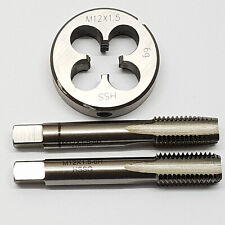 M12 x 1,5 Schneideisen + 2 tlg. Handgewindebohrer Feingewinde Gewindebohrer