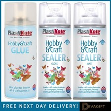 PLASTIKOTE HOBBY & CRAFT MATT GLANZKLEBER SPRAY VERSIEGELUNG 400ML INNEN WASSERBASIS