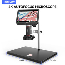 TOMLOV 4K Autofokus Digitalmikroskop 2000x 10,1-Zoll Bildschirm mit 360° Dreharm