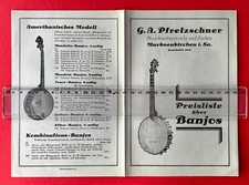 alte Preisliste G. A. Pfretzschner Markneukirchen um 1935 Banjos     ( F24454