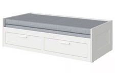 IKEA Brimnes Tagesbettgestell, 2 Schubladen, Weiß, 80x200 Cm, Inkl. 2 Matratzen