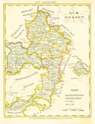 Landkarte kur hessen - , 1820