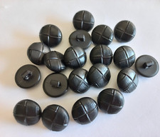 20 Knöpfe Lederoptik schwarz 15mm Trachten Landhausmode Basteln