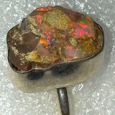 Natur Opal ECHTER Kristallopal Ring Gr17 925 Sterling Silber Rohstein Welo Opal