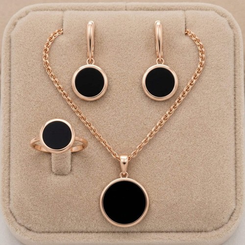 Schmuckset schwarz zirkon ring - schwarz,