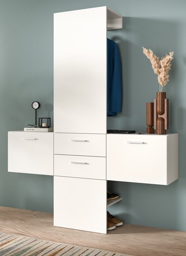 Garderobe set teilig weiß - garderobe,