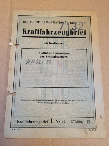 Kfz brief kraftfahrzeugbrief - kfz,