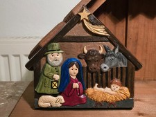 Krippe Bild Relief Gips Hl