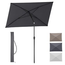Sonnenschirm Rechteckig 210 x 140cm Balkon Knickbar mit Schutzhülle Sonnenschutz