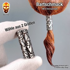 Bartschmuck - Hexagramm - Edelstahl poliert - Bartkugel Bartperle