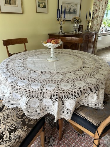 Vintage tischdecke rund 160 - rund, cm