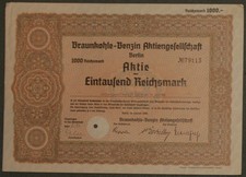 Braunkohle-Benzin Aktiengesellschaft ausgest. auf AG Sächsische Werke