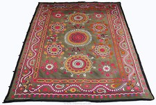 antik orient Uzbek Seide Bettüberwurf wandbehang Suzani hand embroidered SZ-101