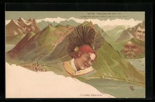 Die Rigi, Killingen Nr. 107, Berg mit Gesicht / Berggesichter, Ansichtskarte 