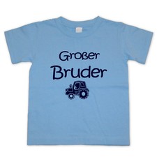 T Shirt mit Aufdruck  Großer Bruder  HELLBLAU  WAHL Motiv Wunschname Größe  NEU