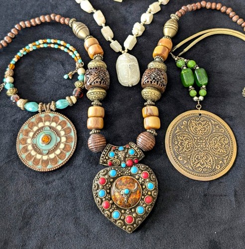 Ethnic tribal necklace bundle - tribal,