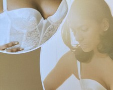 Sexy  Dessous Burlesque Corsage Kirmes Dirndl Korsett Damen ,S/M Creme gut