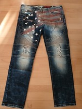 KOSMO LUPO Herren Jeans Hose Denim Stretch Zipper , Destroyted,Farbablikation,34