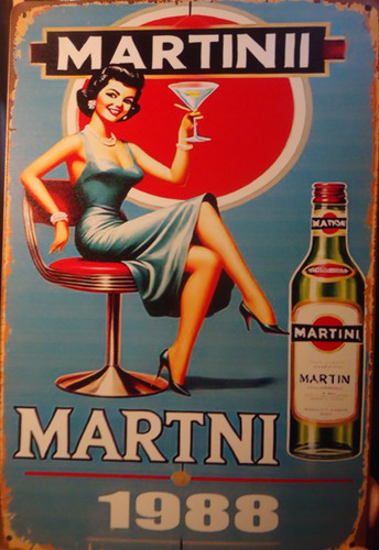 Martini retro blechschild - ,