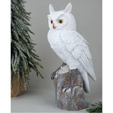 Dekofigur WINTEREULE, Schneeeule auf Stein H. 36cm Formano W25