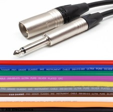 Silber Neutrik TS Buchse/Stecker XLR, Van Damme Pro Instrument, Kabel 10 Farben