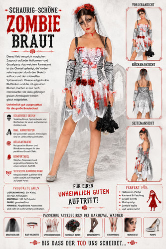 Zombie braut kostüm damen - kostüm,