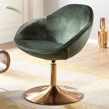 FineBuy Loungesessel Drehstuhl Clubsessel Grün Samt Cocktailsessel Barsessel