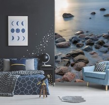 3D See Steine Q5153 Tapete Wandgemälde Fototapete Selbstklebend Kay