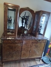 Art Nouveau Vitrine Buffet, Jugendstil, mit Glasvitrinen u. Spiegel um 1910 TOPP