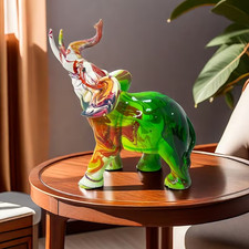 Bunte resin elefantenfigur - bunte, –