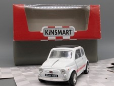 Modellautos 1:24Kinsmart Fiat 500 Weiß mit Rückziehmotor in OVP