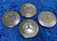 Mercedes-Benz 4 Oldtimer Radkappen 20cm für viele T-/W-Modelle Edelstahl poliert