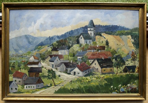 Sommerlandschaft mit dorf - mit,