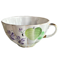 Lomonosov  Porzellan Teetasse Veilchen Waldveilchen mit Goldgitter bitte lesen