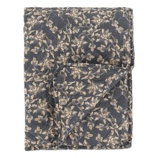 Steppdecke plaid grau blumen - plaid,