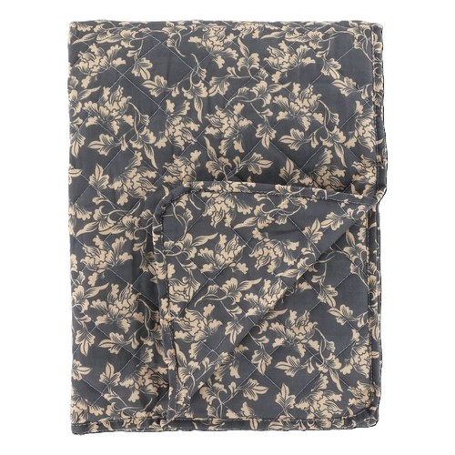 Steppdecke plaid grau - plaid, blumen